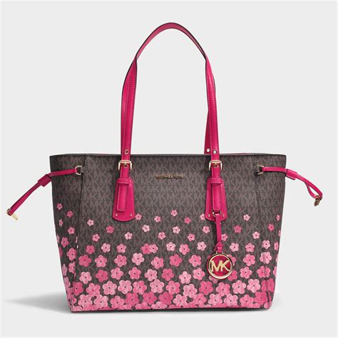 michael kors backpack pink and brown|Michael Kors large pink bag.